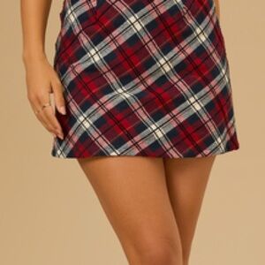 ARULA Red and Blue Mini Pencil Skirt Casual